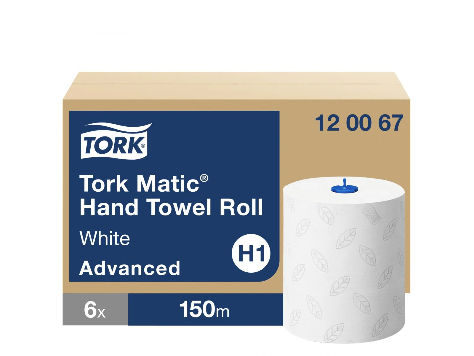Ręcznik papierowy w roli TORK Advanced włókna mieszane 2 warstwy | Ø190mm szer. 210mm dł. 150m | kol. biały 6 rolek Matic H1 [120067 - 290067]