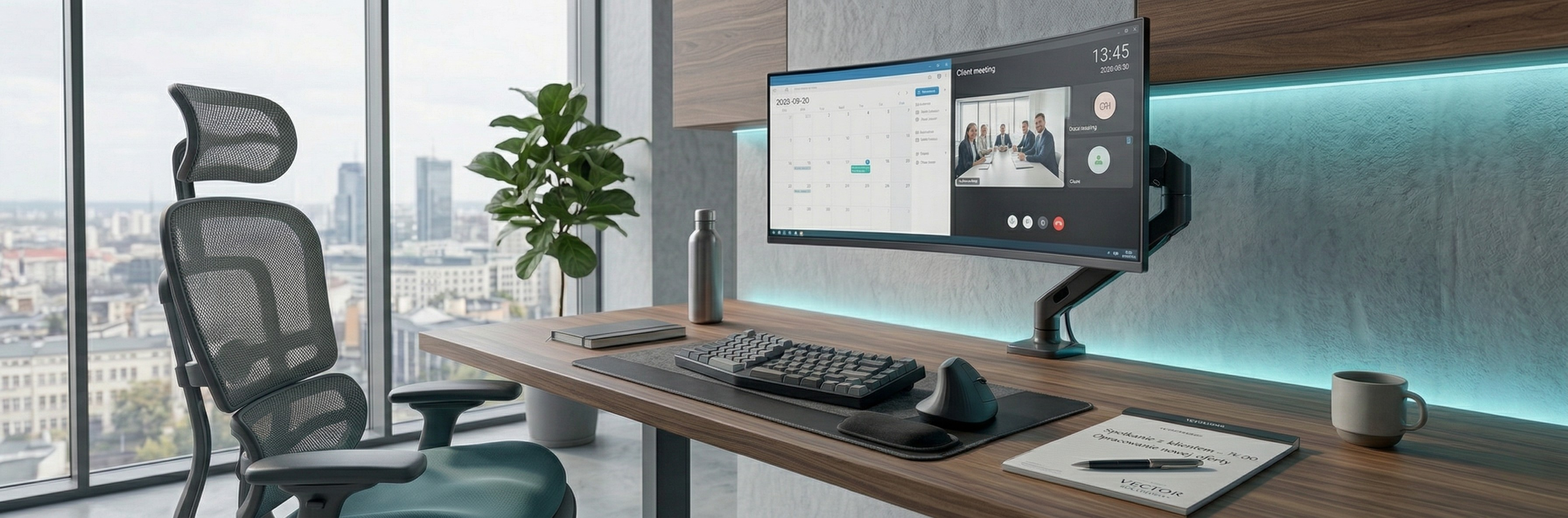 Wygodne ergonomiczne stanowisko pracy produkty ergonomiczne