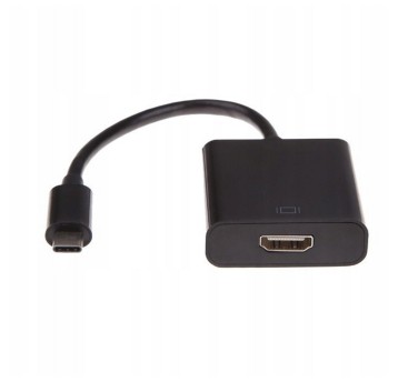Adapter przejściówka USB-C(M) / HDMI(F) 15cm GEMBIRD kol. czarny 4K [A-CM-HDMIF-03]