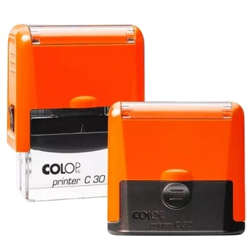 Automat stemplarski nasączony COLOP PRINTER 30 PRO kol. czarny kolor obudowy pomarańczowy neonowy