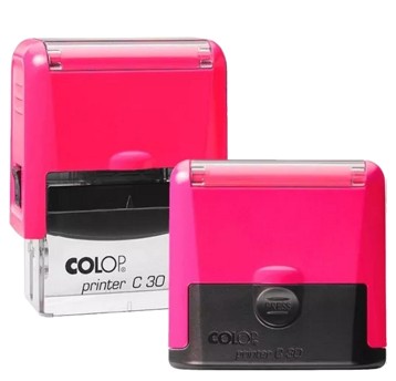 Automat stemplarski nasączony COLOP PRINTER 30 PRO kol. czarny kolor obudowy różowy neonowy