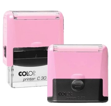 Automat stemplarski nasączony COLOP PRINTER 30 PRO kol. czarny kolor obudowy różowy pastelowy