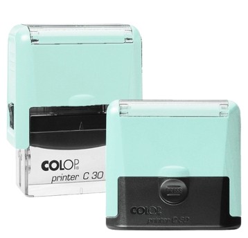 Automat stemplarski nasączony COLOP PRINTER 30 PRO kol. czarny kolor obudowy zielony pastelowy