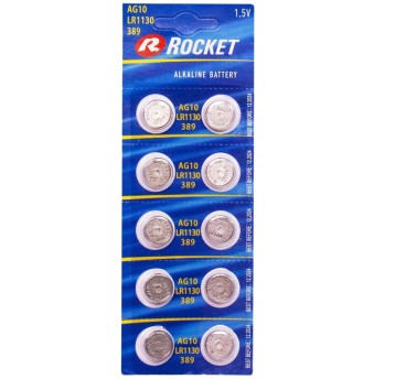 Bateria alkaliczna LR1130 / LR54 / AG10 / 189 / 389 / 390 ROCKET 1,5V blister zawiera 10 szt.