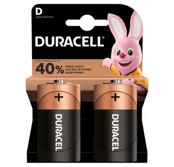 Bateria alkaliczna LR20 (D) DURACELL 1,5V blister zawiera 2 szt.