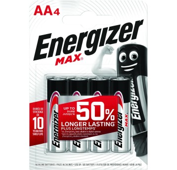 Bateria alkaliczna LR6 (AA) ENERGIZER Max 1,5V blister zawiera 4 szt. [EN-426557]