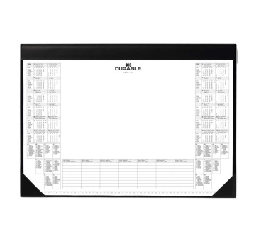 Biuwar na biurko PVC podkład 590 x 420mm DURABLE 25 kartek czarny z kalendarzem [729101]