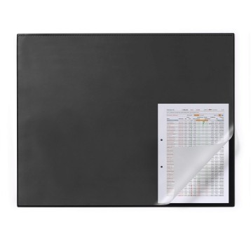 Biuwar na biurko PVC podkład 650 x 500mm DURABLE bez kartek czarny z zabezpieczeniem krawędzi [729301]