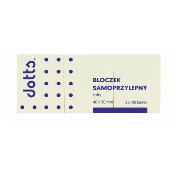 Bloczek samoprzylepny 40 x 50mm DALPO Memo Notes 100 karteczek kol. żółty 3 szt. [NS50/40/3]