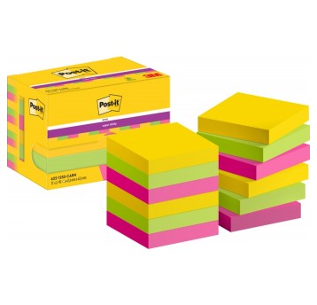 Bloczek samoprzylepny 47,6 x 47,6mm POST-IT Super Sticky Carnival 90 karteczek wielokolorowy 12 szt. [3M-4064035065744]