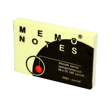Bloczek samoprzylepny 50 x 75mm DALPO 100 karteczek kol. żółty [NS50/75]
