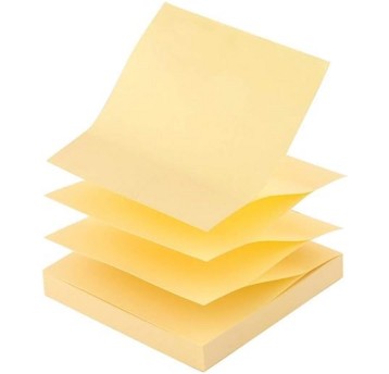 Bloczek samoprzylepny 75 x 75mm D.RECT Zig-Zag 100 karteczek kol. żółty [9233]