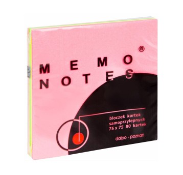 Bloczek samoprzylepny 75 x 75mm DALPO 100 karteczek wielokolorowy [NSMT]