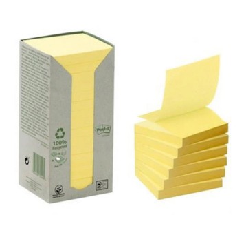 Bloczek samoprzylepny 76 x 76mm POST-IT Eco 100 karteczek kol. żółty 16 szt. [3M-UU009544022]