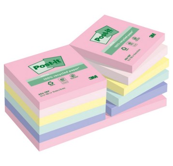 Bloczek samoprzylepny 76 x 76mm POST-IT Nature 100 karteczek wielokolorowy pastelowy 16 szt. [3M-4054596926707]