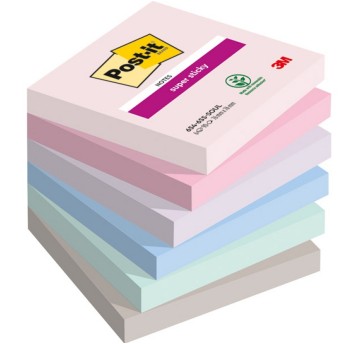 Bloczek samoprzylepny 76 x 76mm POST-IT Soulful 90 karteczek wielokolorowy pastelowy 6 szt. [3M-4054596925953]