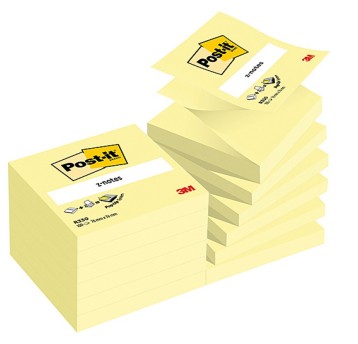 Bloczek samoprzylepny harmonijkowy 76 x 76mm POST-IT Z-Notes 100 karteczek kol. żółty 12 szt. [R-330 / 3M-7100290167]