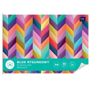 Blok rysunkowy kol. biały A4 80g 20 kartek INTERDRUK