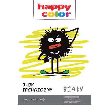 Blok techniczny kol. biały A3 170g 10 kartek HAPPY COLOR [HA 3550 3040-0]
