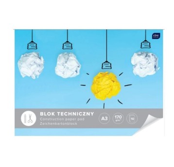 Blok techniczny kol. biały A3 170g 10 kartek INTERDRUK [BLTA3]