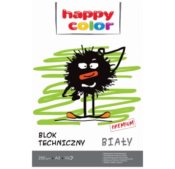 Blok techniczny kol. biały A3 250g 10 kartek HAPPY COLOR [HA 3725 3040-0]