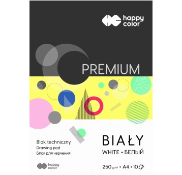 Blok techniczny kol. biały A4 250g 10 kartek HAPPY COLOR [HA 3725 2030-0]