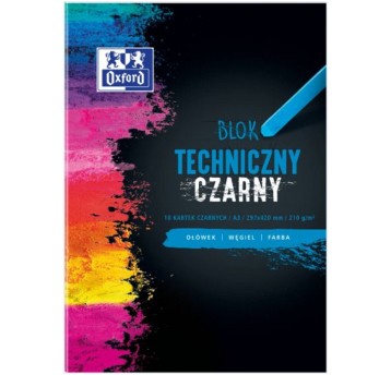 Blok techniczny kol. czarny A3 210g 10 kartek OXFORD [400093235]