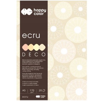Blok techniczny kol. kremowy A5 170g 20 kartek HAPPY COLOR Deco Ecru 4 odcienie écru kremowy [HA 3717 1520-092]