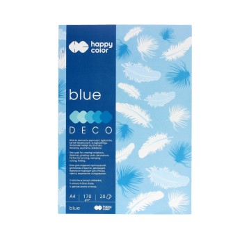 Blok techniczny kol. niebieski A4 170g 20 kartek HAPPY COLOR Deco Blue 5 odcieni niebieski [HA 3717 2030-032]