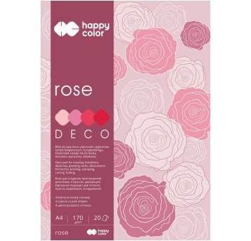 Blok techniczny kol. różowy A4 170g 20 kartek HAPPY COLOR Deco Rose 4 odcienie różowy [HA 3717 2030-062]