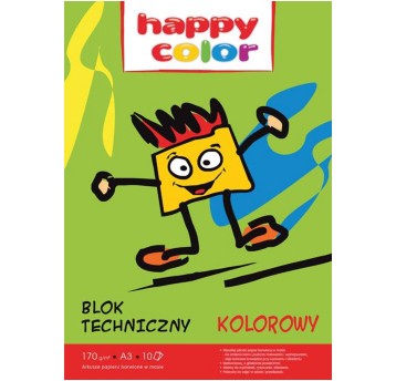 Blok techniczny wielokolorowy A3 170g 10 kartek HAPPY COLOR [HA 3550 3040-09]