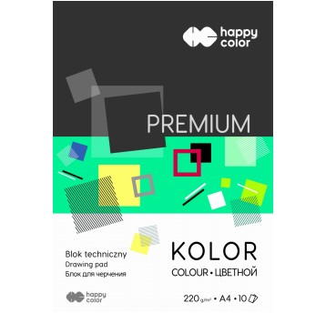 Blok techniczny wielokolorowy A4 220g 10 kartek HAPPY COLOR [HA 3722 2030-09]