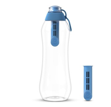 Butelka filtrująca wodę DAFI Soft 0,7L kol. niebieski bezbarwna butelka w zestawie 2 x filtr węglowy [D.BUT.DAFI.0.7.Z.2WK.NIE.P]