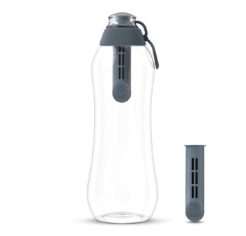 Butelka filtrująca wodę DAFI Soft 0,7L kol. stalowy bezbarwna butelka w zestawie 2 x filtr węglowy [D.BUT.DAFI.0.7.Z.2WK.STAL.P]