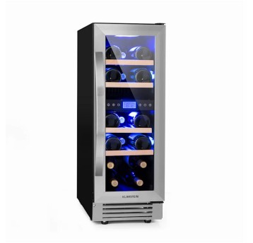 Chłodziarka do wina dwustrefowa 53L KLARSTEIN Vinovilla Duo 17 kol. srebrno-czarny na 17 butelek 3 kol. LED [10032030]