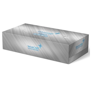 Chusteczki higieniczne celuloza 2 warstwowe karton VELVET Professional Box kol. biały 100 szt. [VLP-3100013]