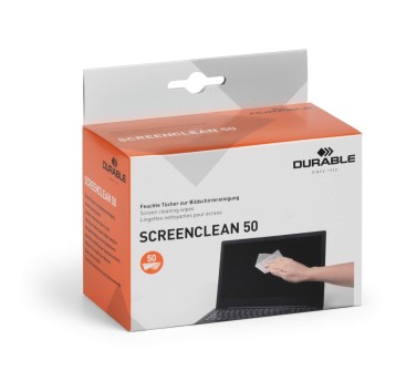 Chusteczki / ściereczki do czyszczenia ekranów nasączane DURABLE SCREENCLEAN saszetki 50 szt. [578702]