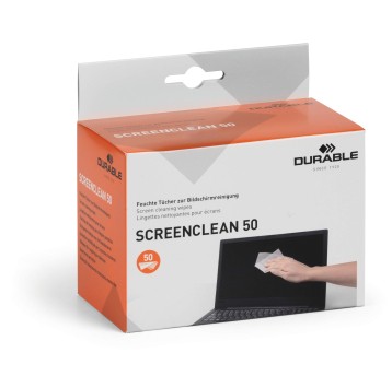 Chusteczki / ściereczki do czyszczenia ekranów nasączane DURABLE SCREENCLEAN saszetki 50 szt. [578702]