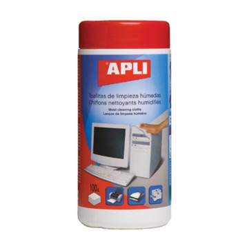 Chusteczki / ściereczki do czyszczenia plastików i metali nasączane APLI w tubie 100 szt. [AP11301]