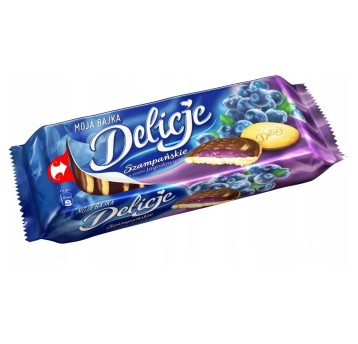 Ciastka biszkopty MONDELEZ Delicje Szampańskie jagodowe 147g
