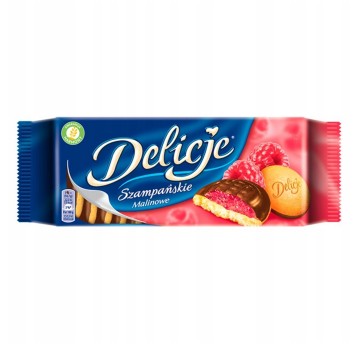 Ciastka biszkopty MONDELEZ Delicje Szampańskie malinowe 147g