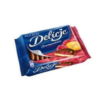 Ciastka biszkopty MONDELEZ Delicje Szampańskie malinowe 294g