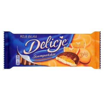 Ciastka biszkopty MONDELEZ Delicje Szampańskie pomarańczowe 147g