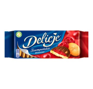 Ciastka biszkopty MONDELEZ Delicje Szampańskie wiśniowe 147g