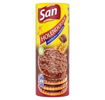 Ciastka herbatniki SAN Holenderskie półsłodkie polane czekoladą 170g