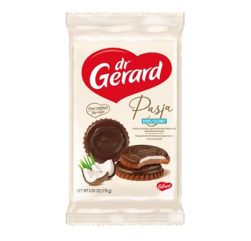 Ciastka kruche DR GERARD Pasja kokosowe polane czekoladą 170g