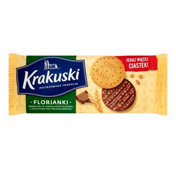 Ciastka kruche KRAKUSKI Florianki w czekoladzie 171g