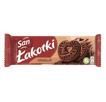 Ciastka kruche SAN ŁAKOTKI kakaowe 168g