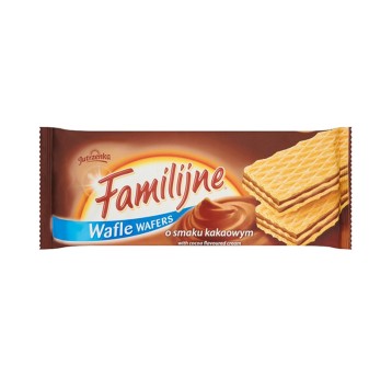 Ciastka wafle JUTRZENKA Familijne kakaowe przekładane kremem 180g