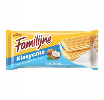 Ciastka wafle JUTRZENKA Familijne kokosowe przekładane kremem 180g